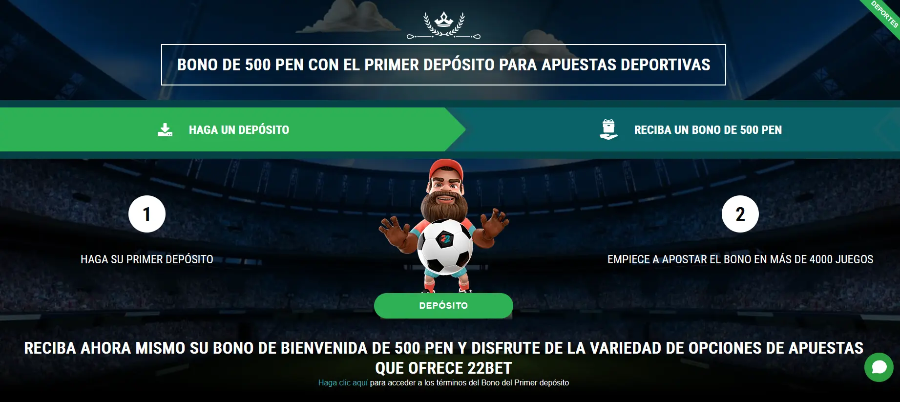Bono de 500 Soles en 22bet