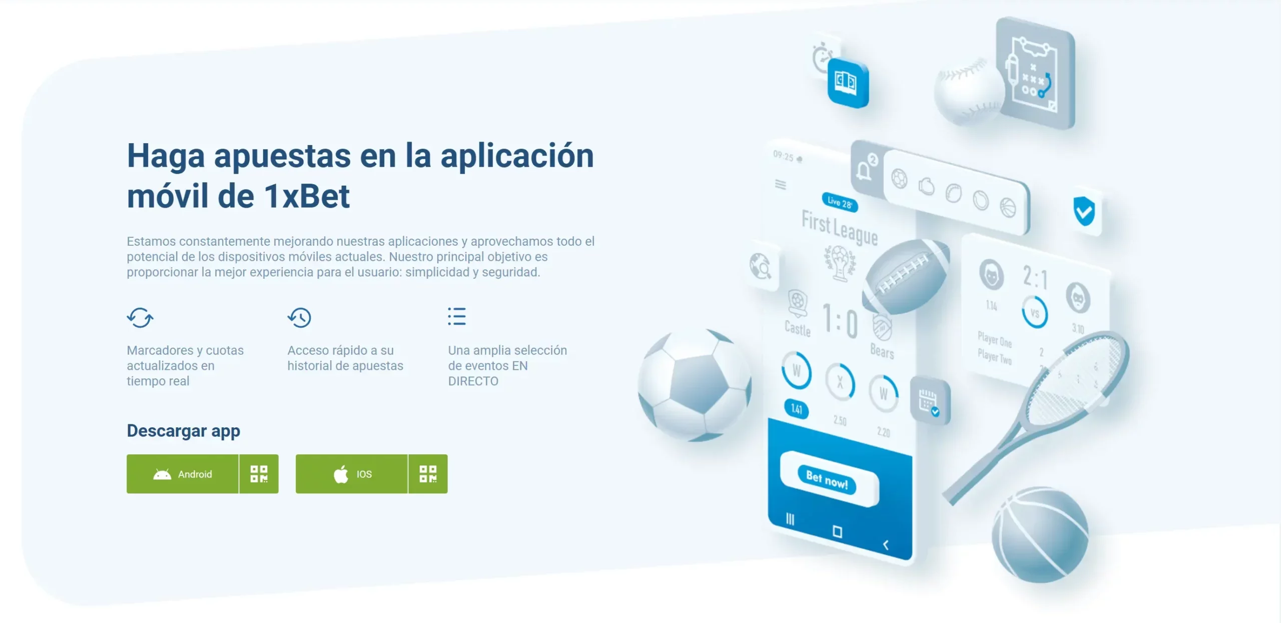 Aplicaciones móviles de 1xBet