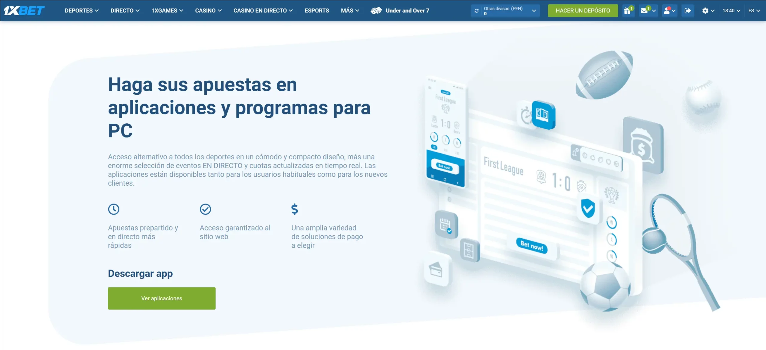 Registro a través de la aplicación móvil 1xBet