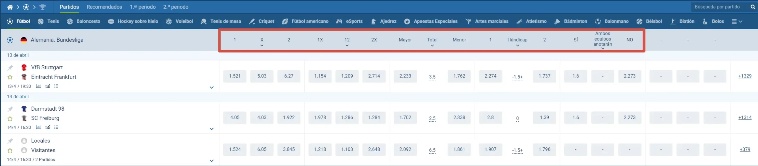 Tipos de apuestas deportivas en 1xBet