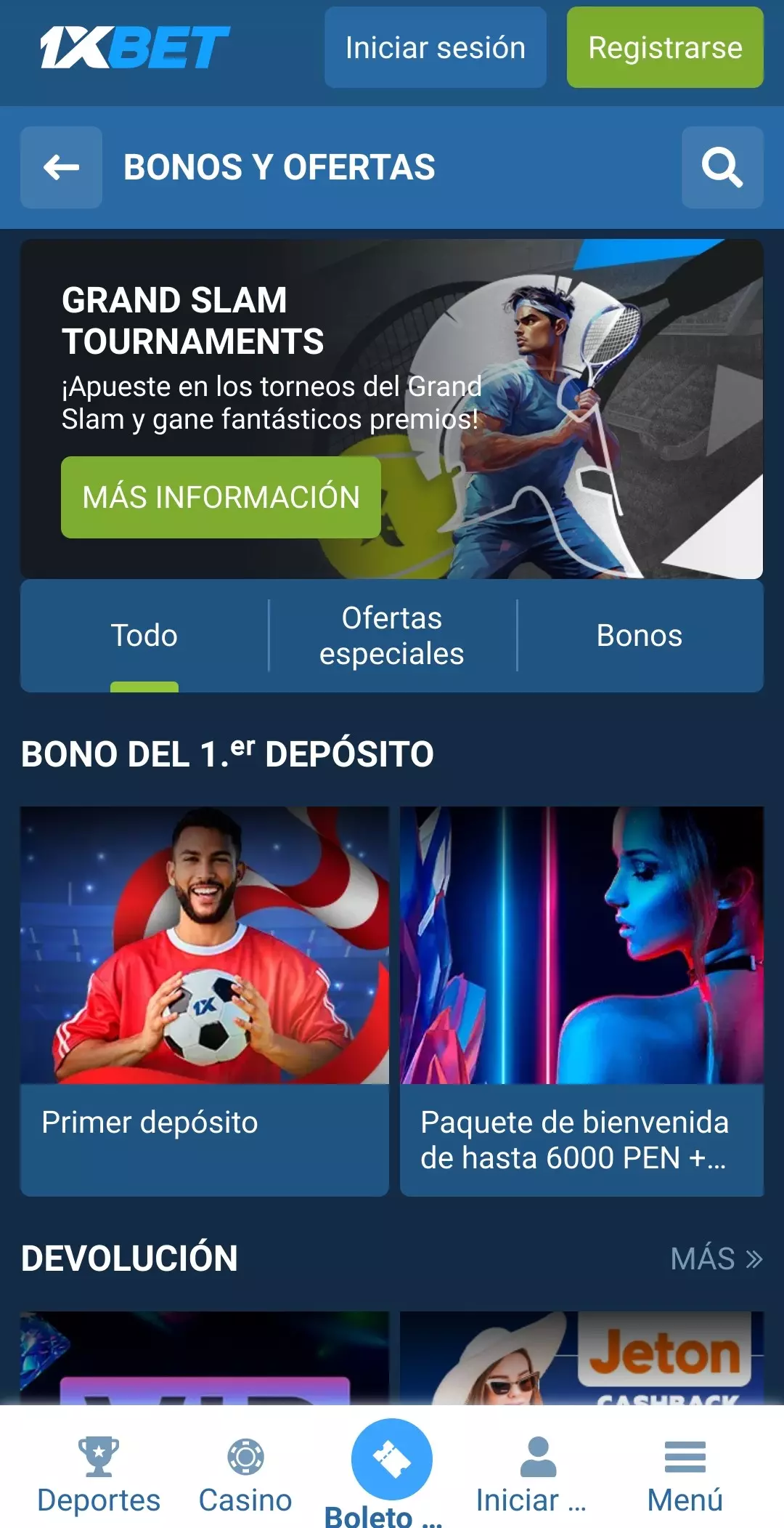 Bonos en 1xBet 