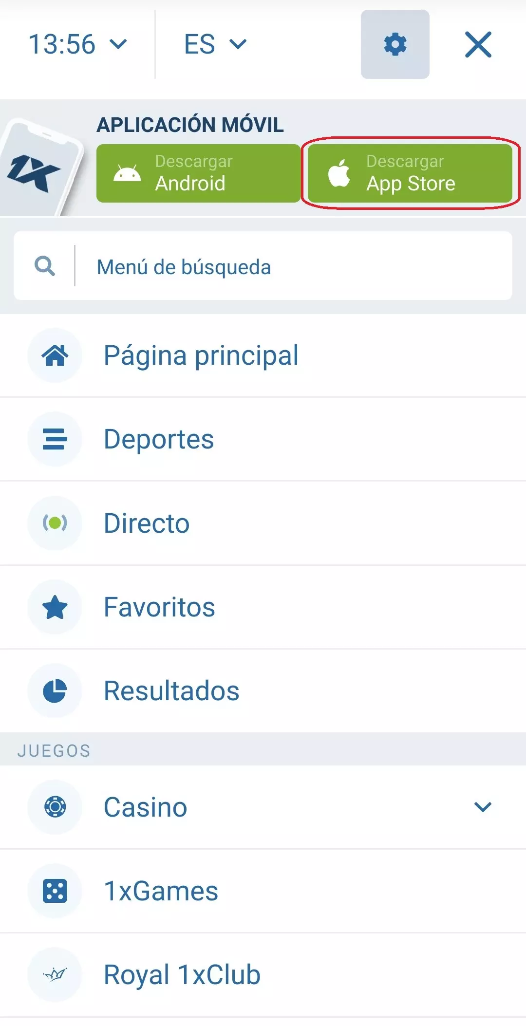 Descargar 1xBet iOS aplicación en iPhone para Perú