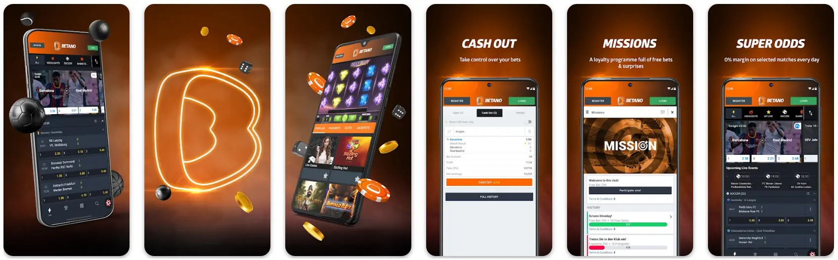 Aplicación móvil Betano para Android