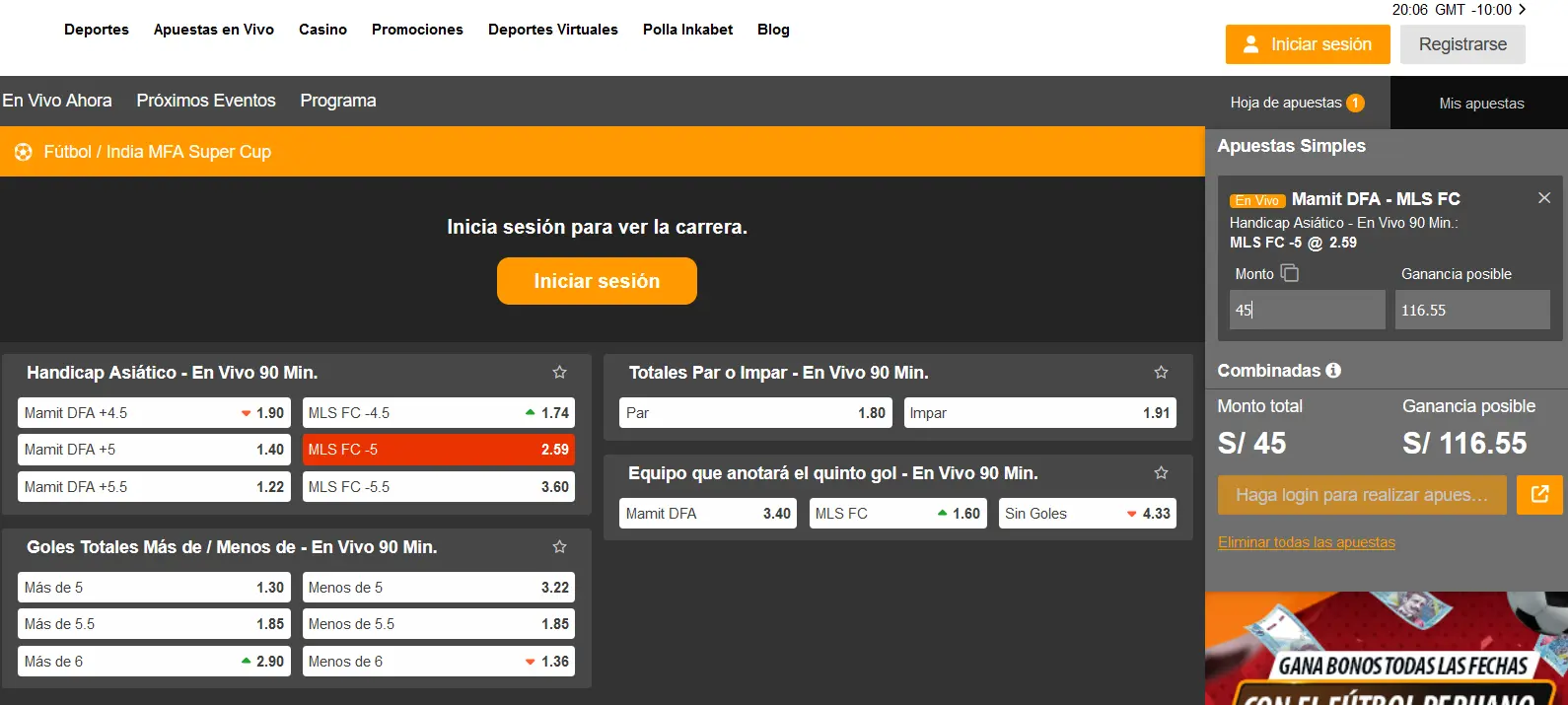 Apostar en Inkabet