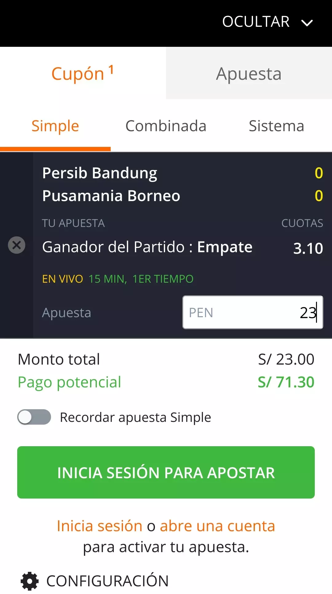 Apostar en la aplicación móvil de Betsson