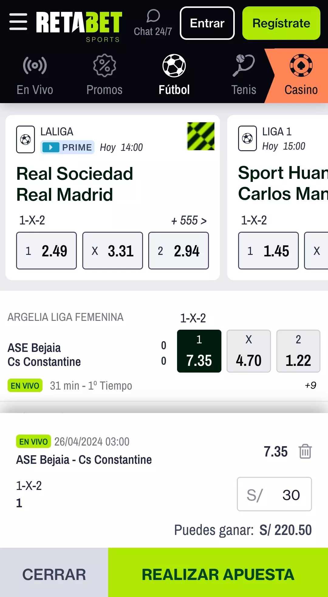 Apuesta en Retabet