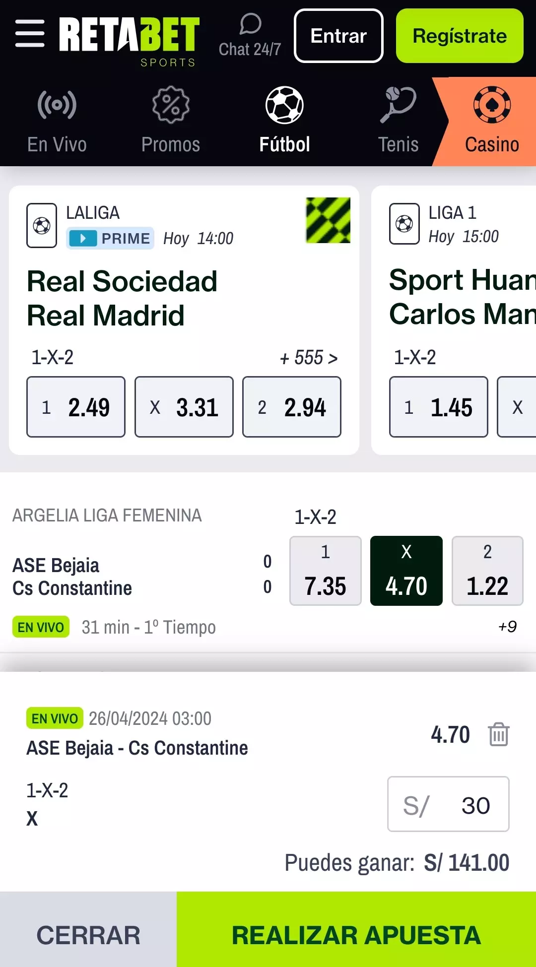 Apuesta en Retabet