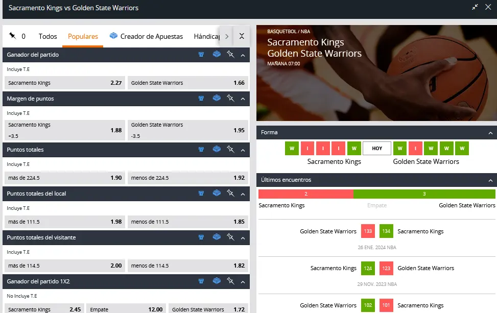 Apuestas de baloncesto en Betsson
