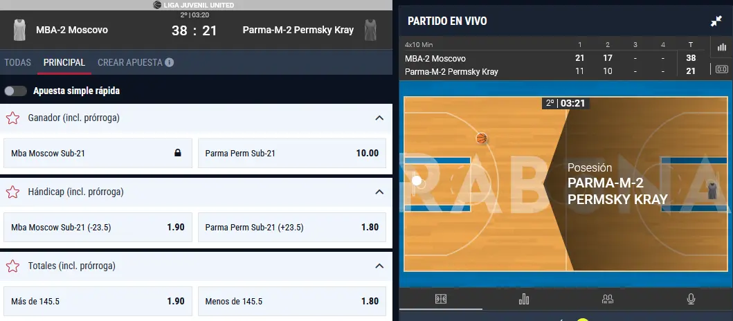 Apuestas de baloncesto en Rabona