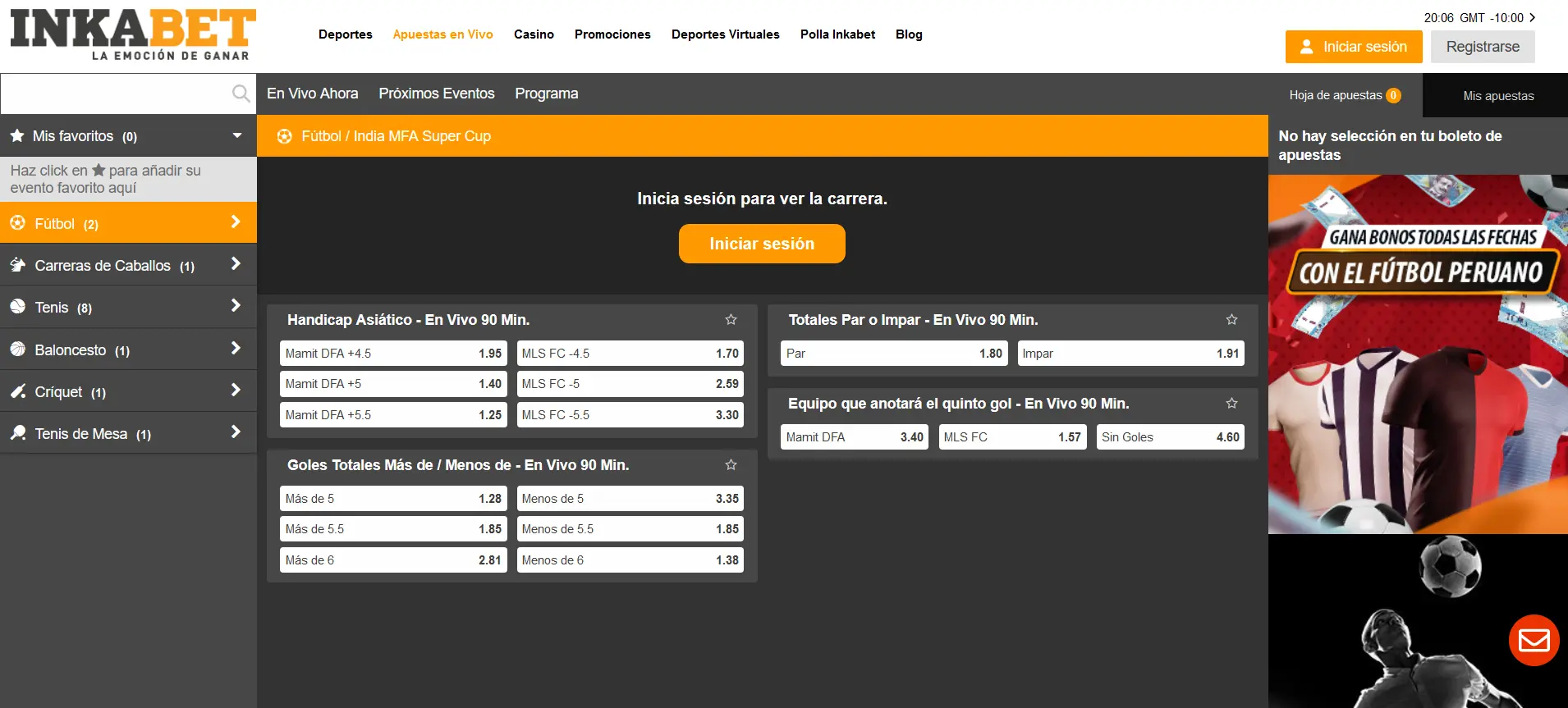 Apuestas en Vivo Inkabet
