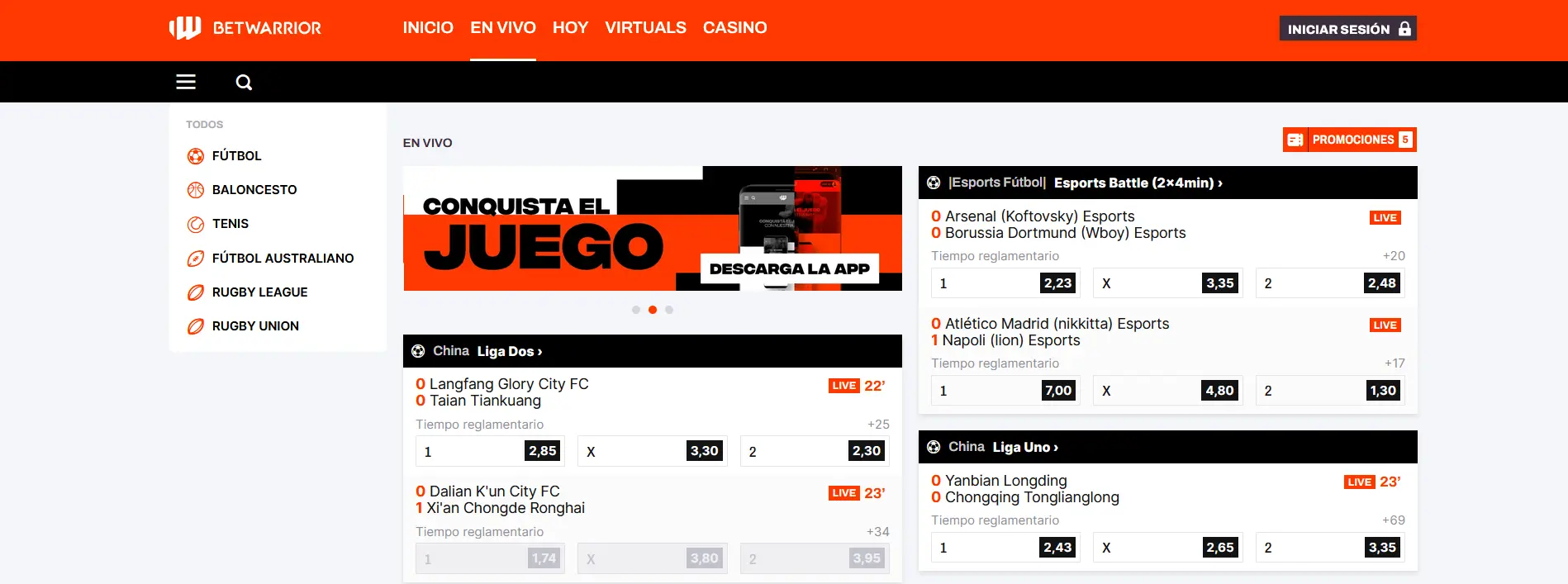 Betwarrior en vivo Betwarrior en vivo