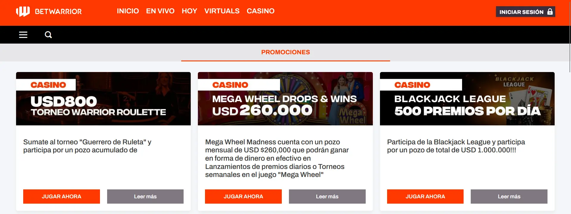 Bonificaciones en Betwarrior Bonificaciones en Betwarrior