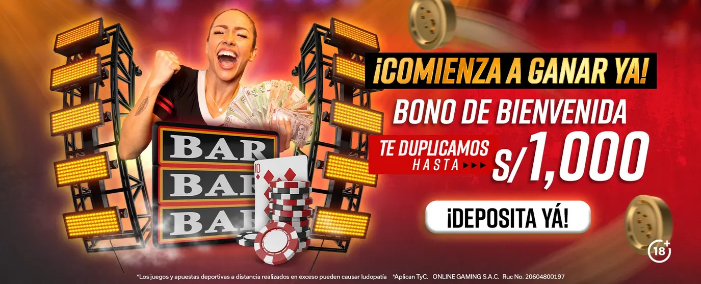 Bono de Bienvenida 100% por hasta 1000 soles