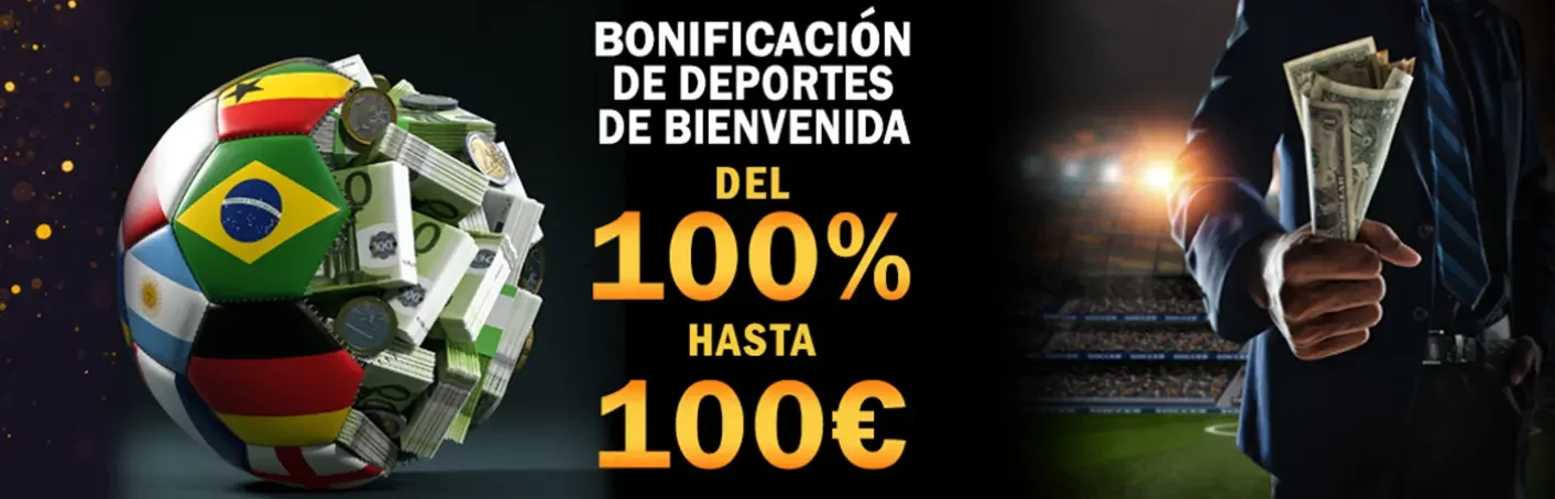 Bono de bienvenida del 100% en deportes