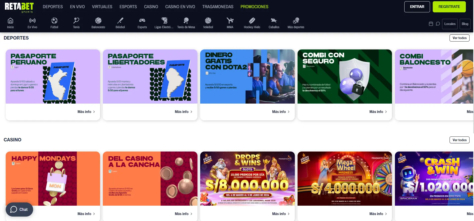 Bonos en Retabet