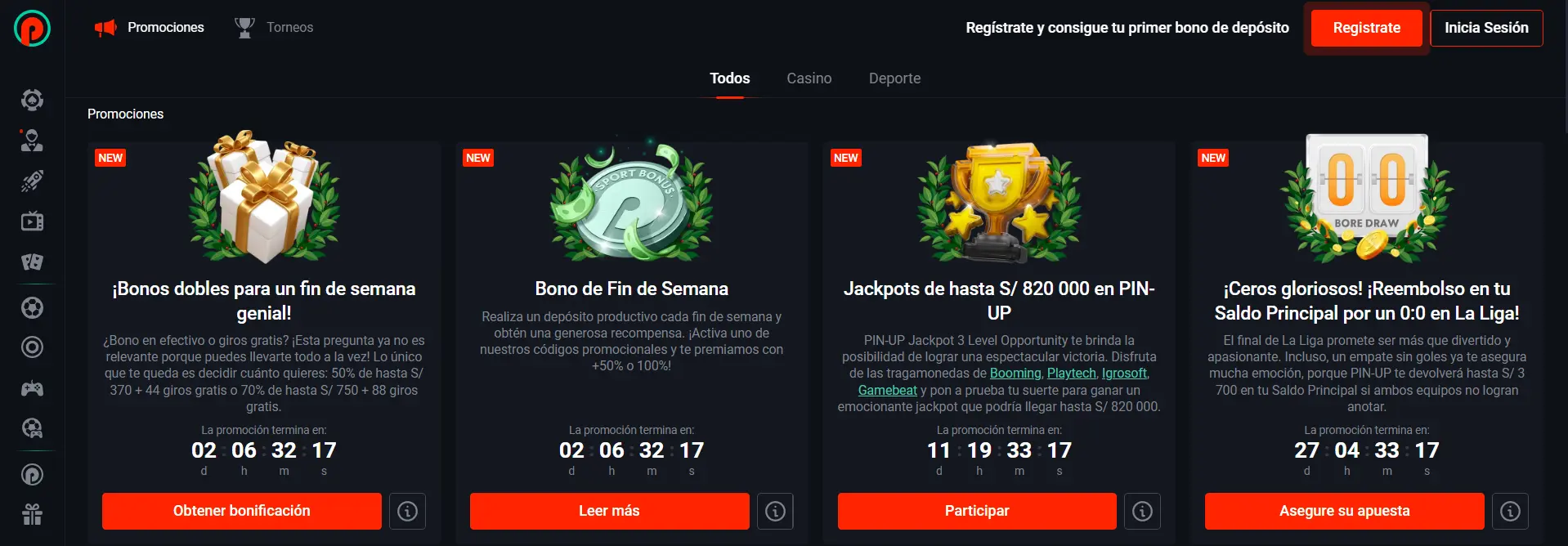 Bonos y promociones de Pin Up en Perú