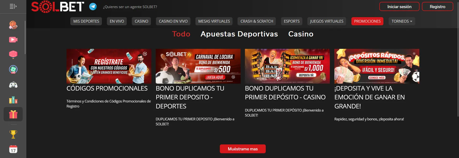 Bonos y promociones de Solbet en Perú
