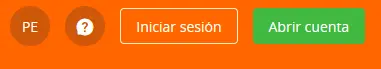 Botones de registro e inicio de sesión de Betsson