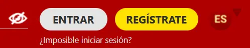 Botones de registro e inicio de sesión de Dafabet