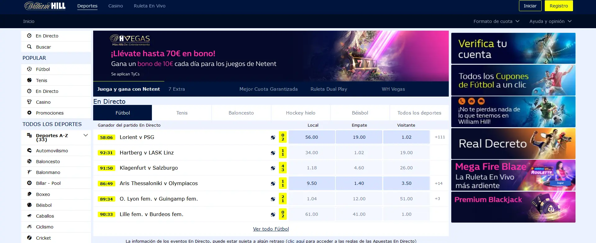 Casa de apuestas William Hill