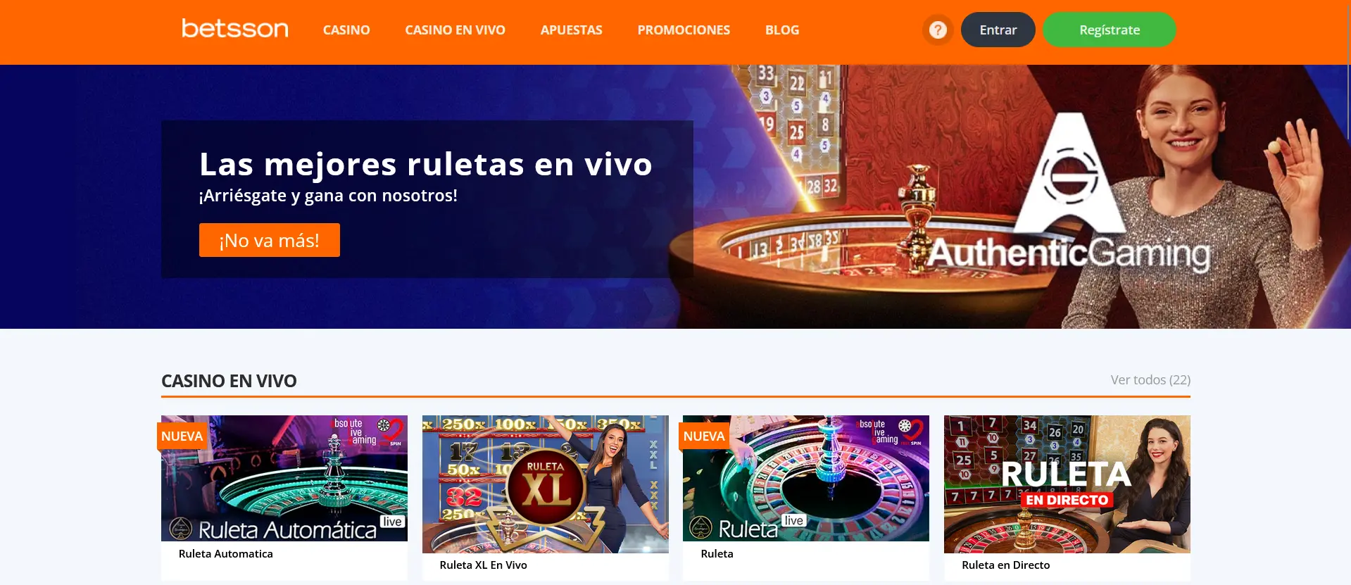 Casino en vivo Betsson