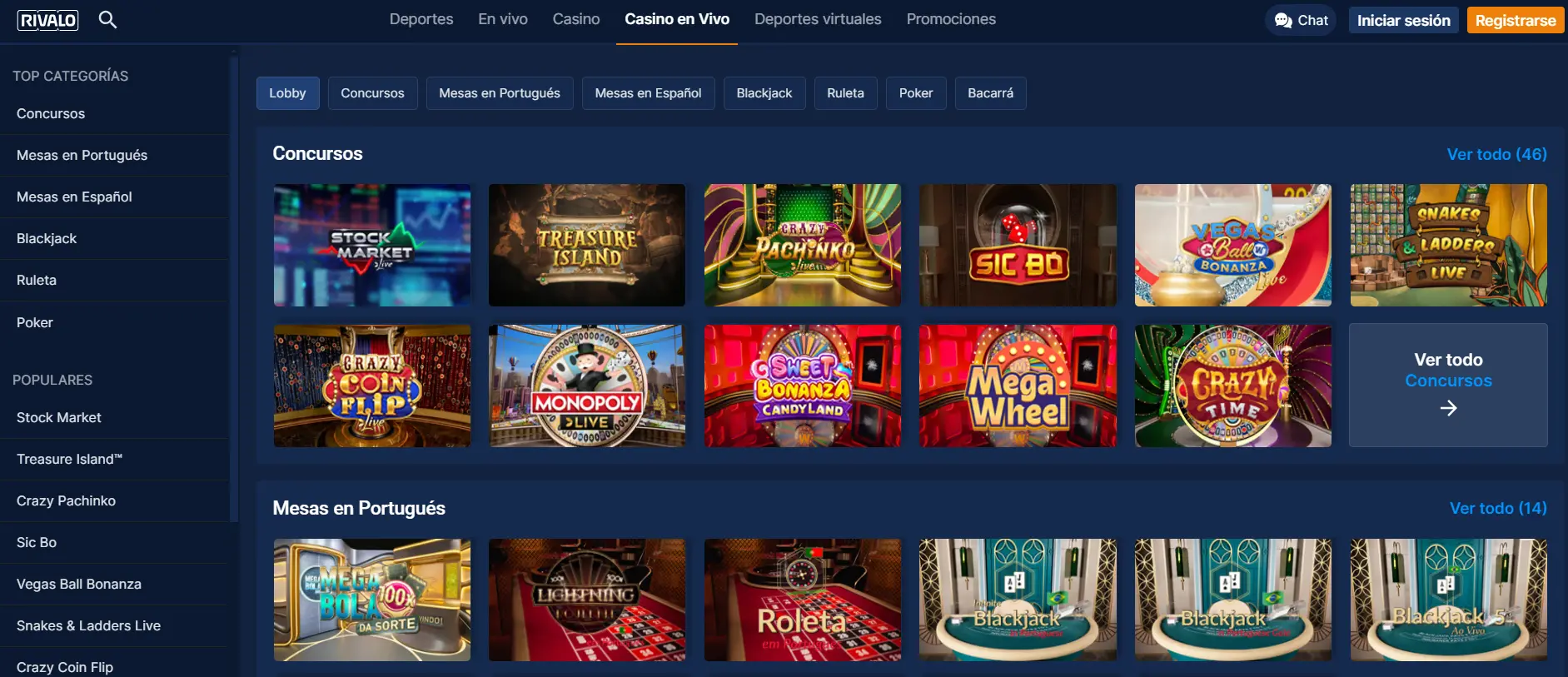 Casino en vivo Rivalo