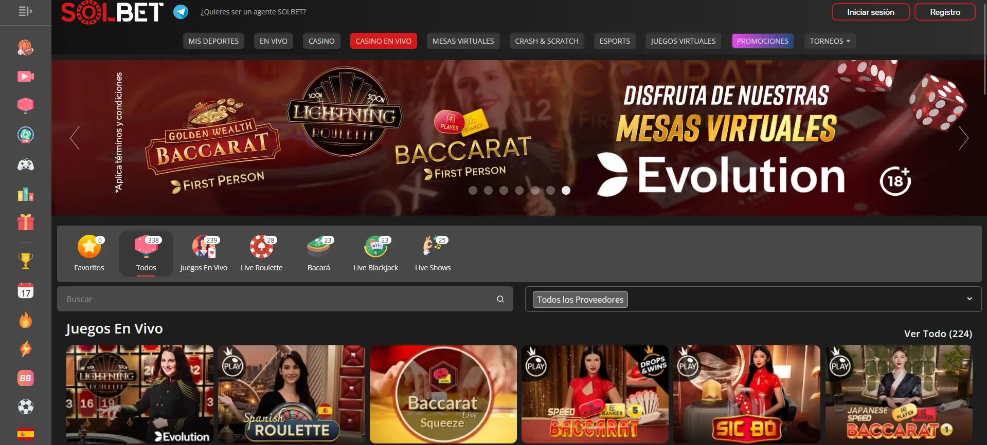 Casino en vivo de Solbet
