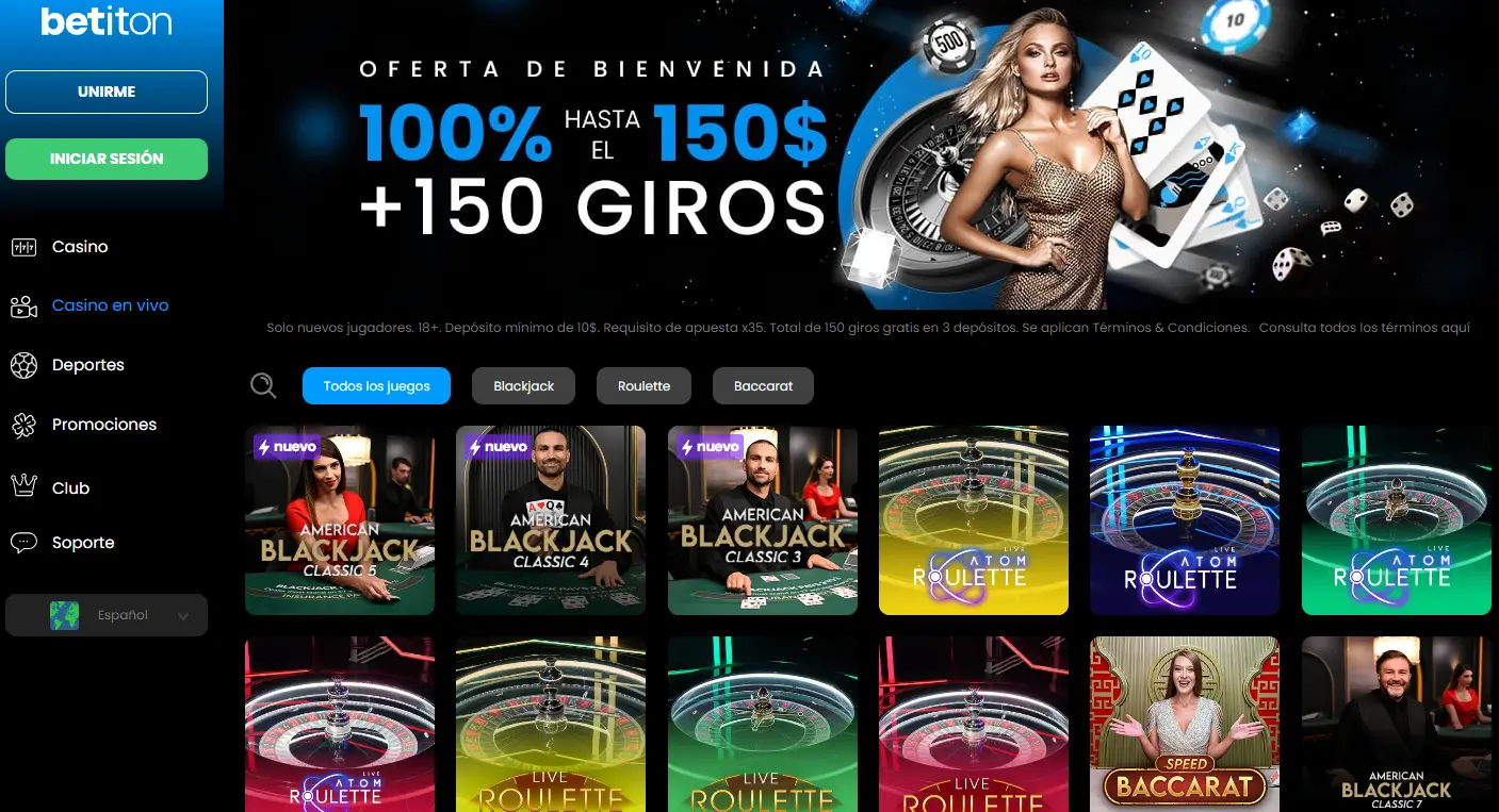 Casino en vivo en Betiton