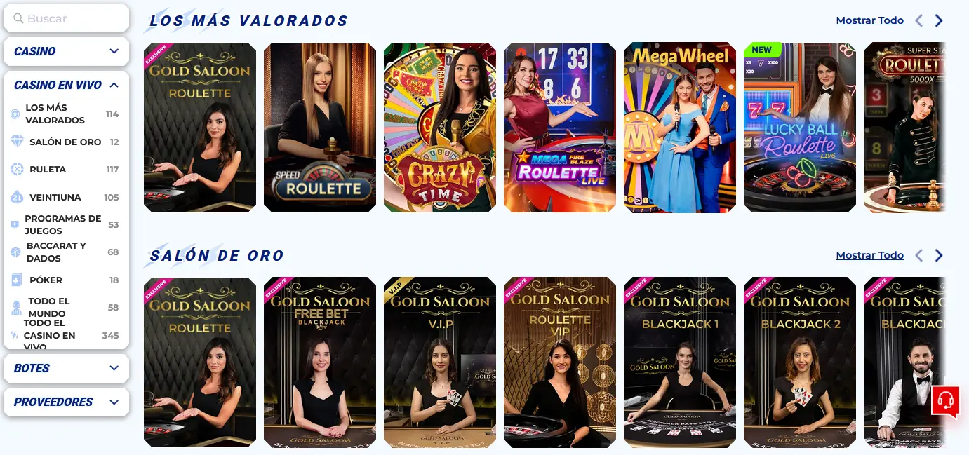 Casino en vivo en Sportaza