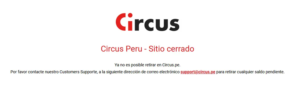 Circus Peru - Sitio cerrado