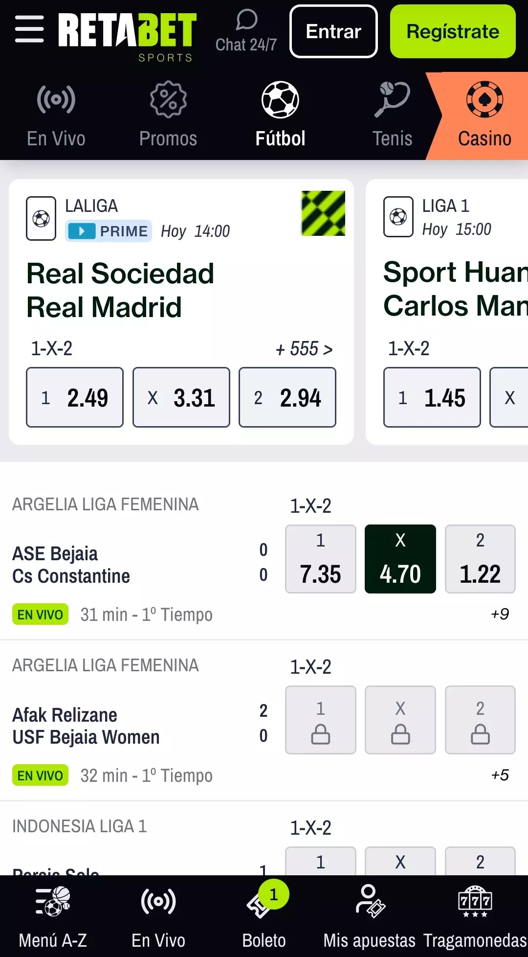 Cómo apostar en una aplicación móvil en casino y deportes en Retabet