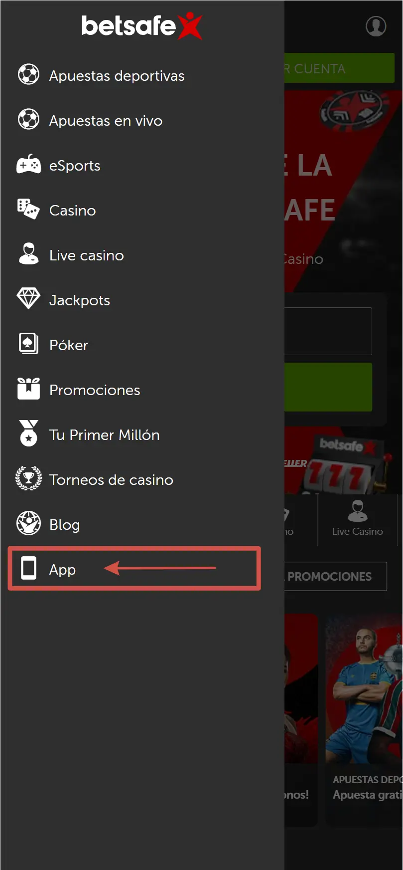 Cómo descargar la aplicación móvil de Betsafe
