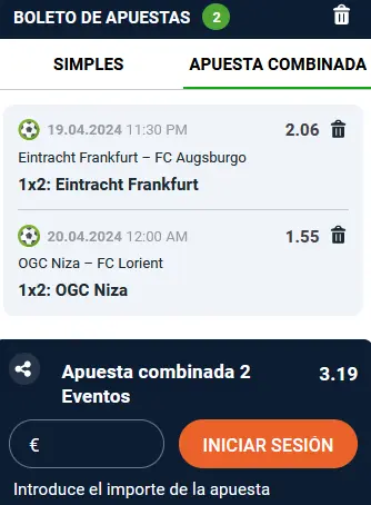 Cupón de apuestas 20Bet