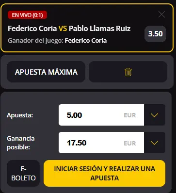 Cupón de apuestas LV Bet