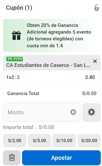 Cupón de apuestas Te Apuesto