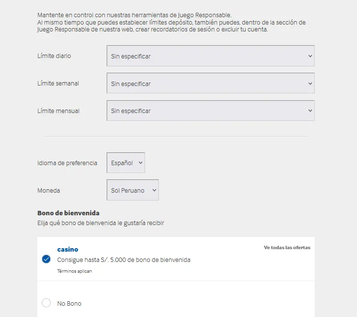 El cuarto paso para registrarse en Betway El cuarto paso para registrarse en Betway