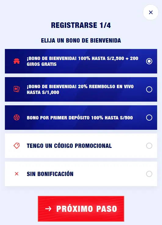 El primer paso para registrarse en Bankonbet