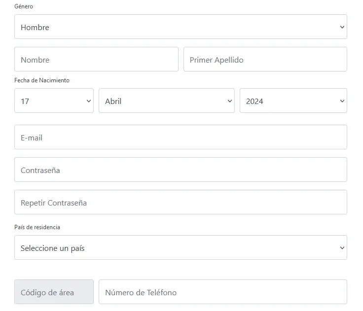 El primer paso para registrarse en Betcris