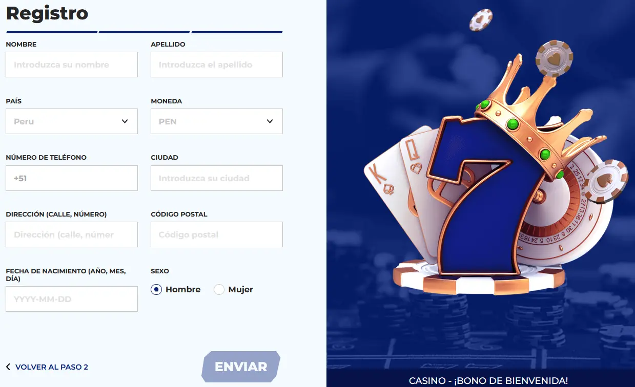 El tercer paso para registrarse en Sportaza