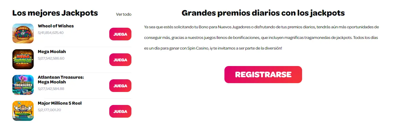 Grandes premios diarios con los jackpots