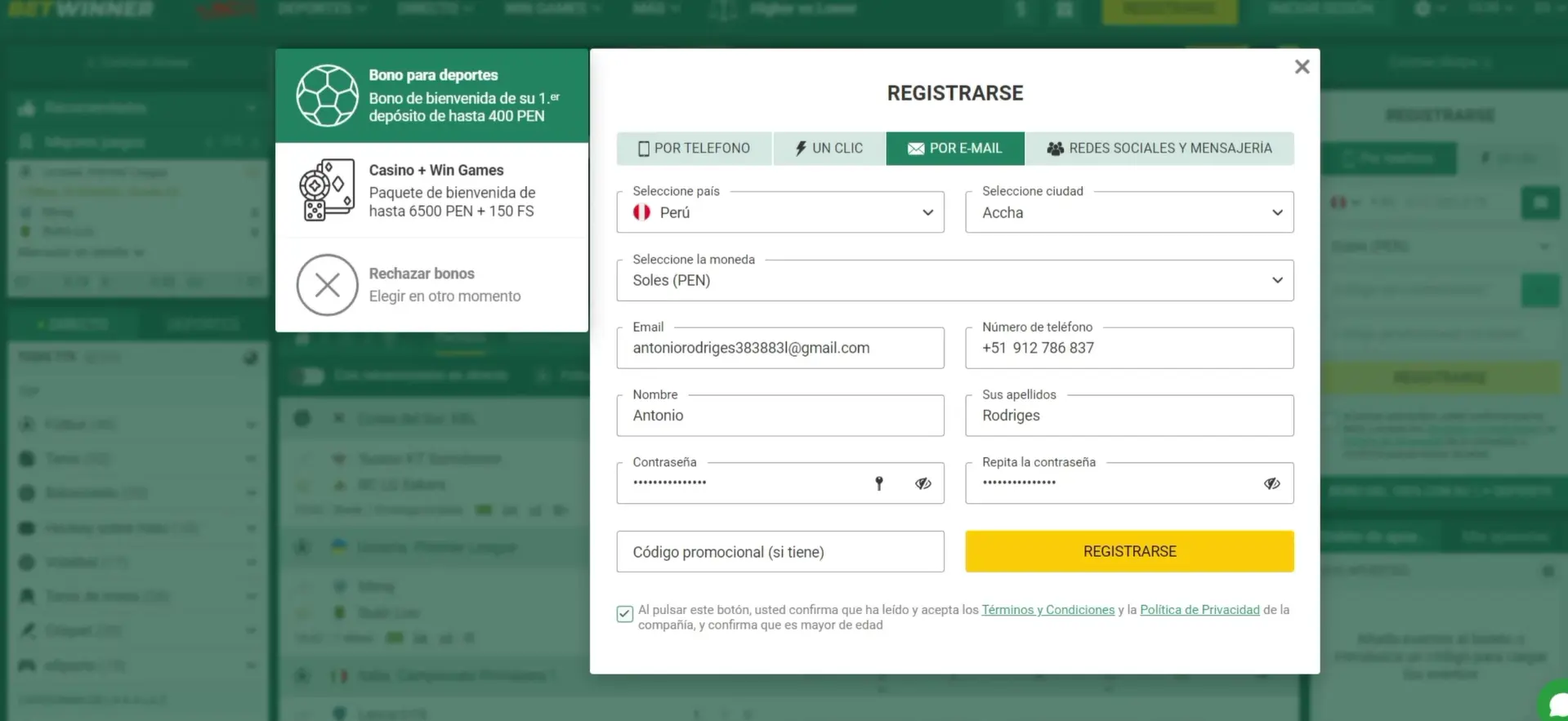 Inscripción por correo electrónico Inscripción por correo electrónico