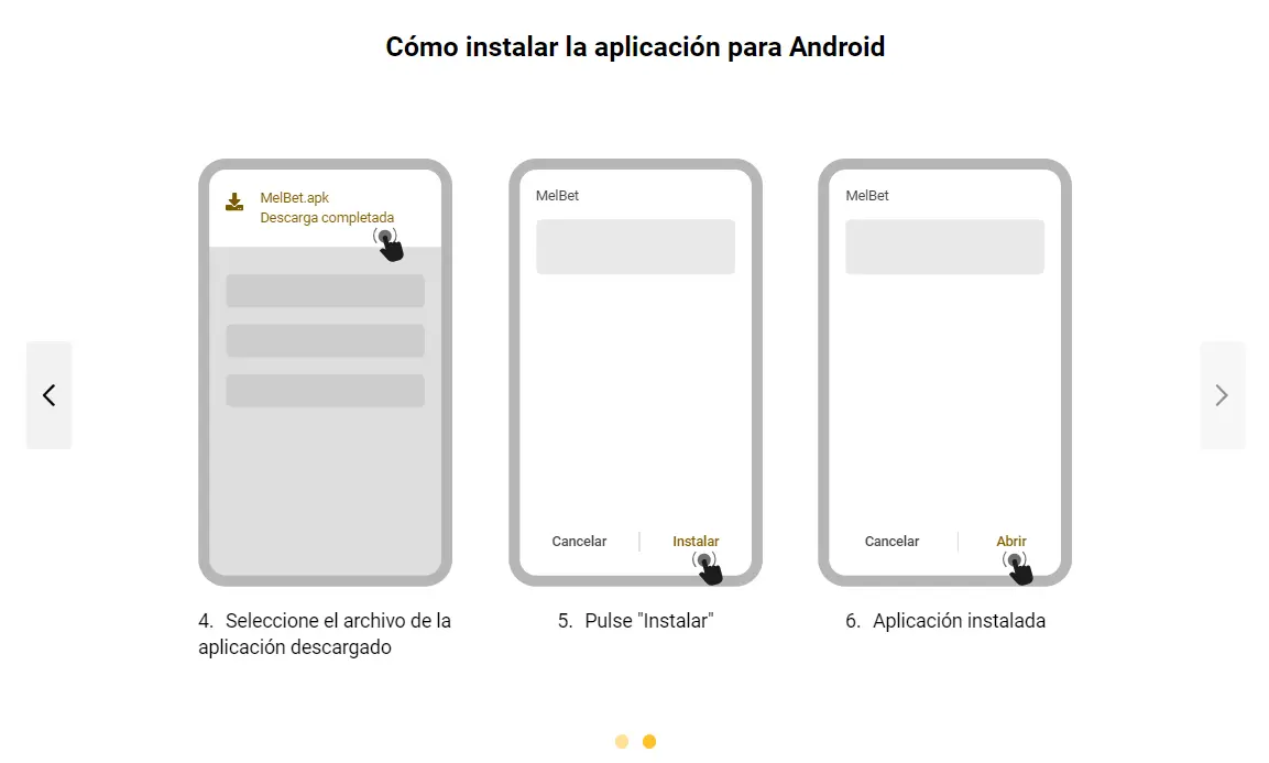 Instalar la aplicación móvil de MelBet en Android - Paso 2