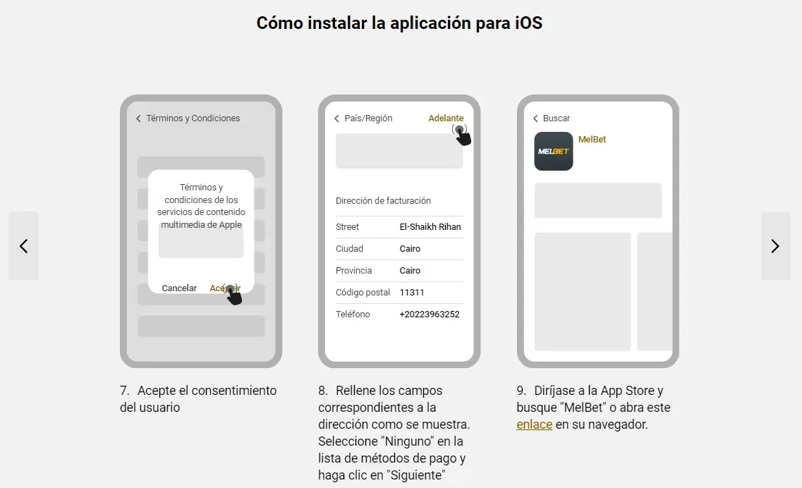 Instalar la aplicación móvil de MelBet en iOS - Paso 3