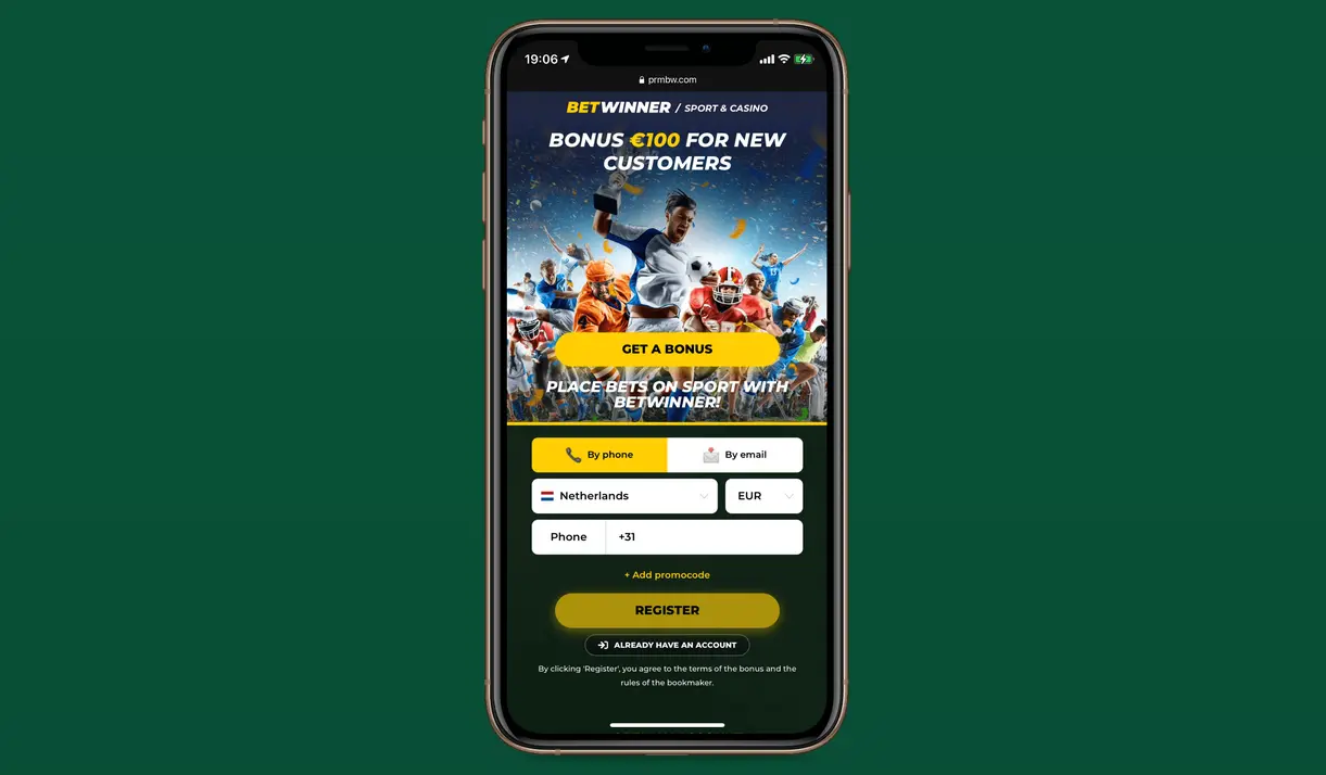 Interfaz de la aplicación móvil BetWinner Interfaz de la aplicación móvil BetWinner