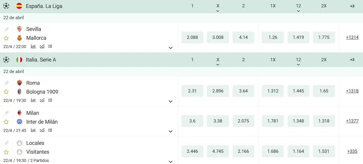 Líneas de apuestas BetWinner Líneas de apuestas BetWinner