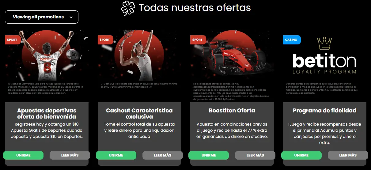 Promociones en Betiton