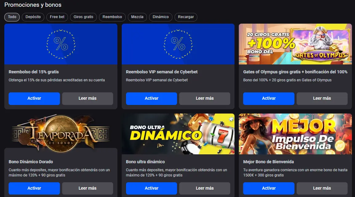 Promociones en CyberBet