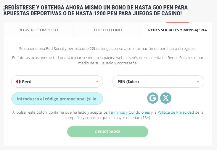Redes Sociales Registro