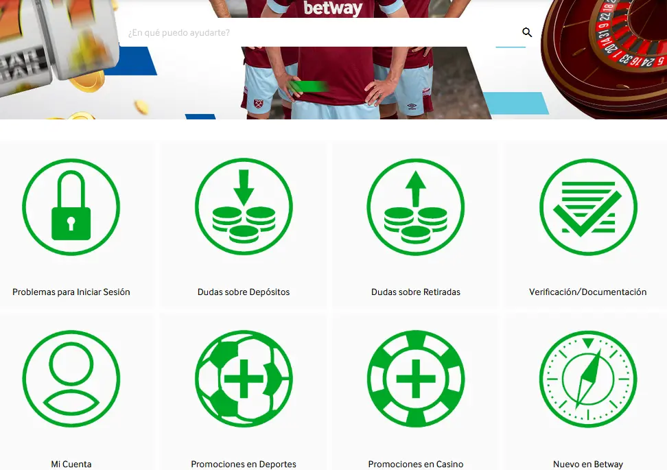 Servicio de soporte de Betway Servicio de soporte de Betway
