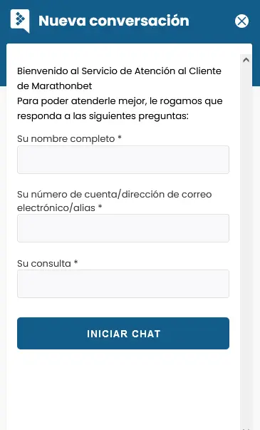 Servicio de soporte de Marathonbet